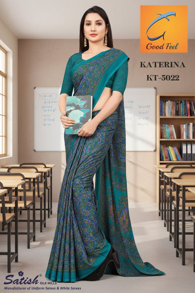 Indian female teachers in uniform saree