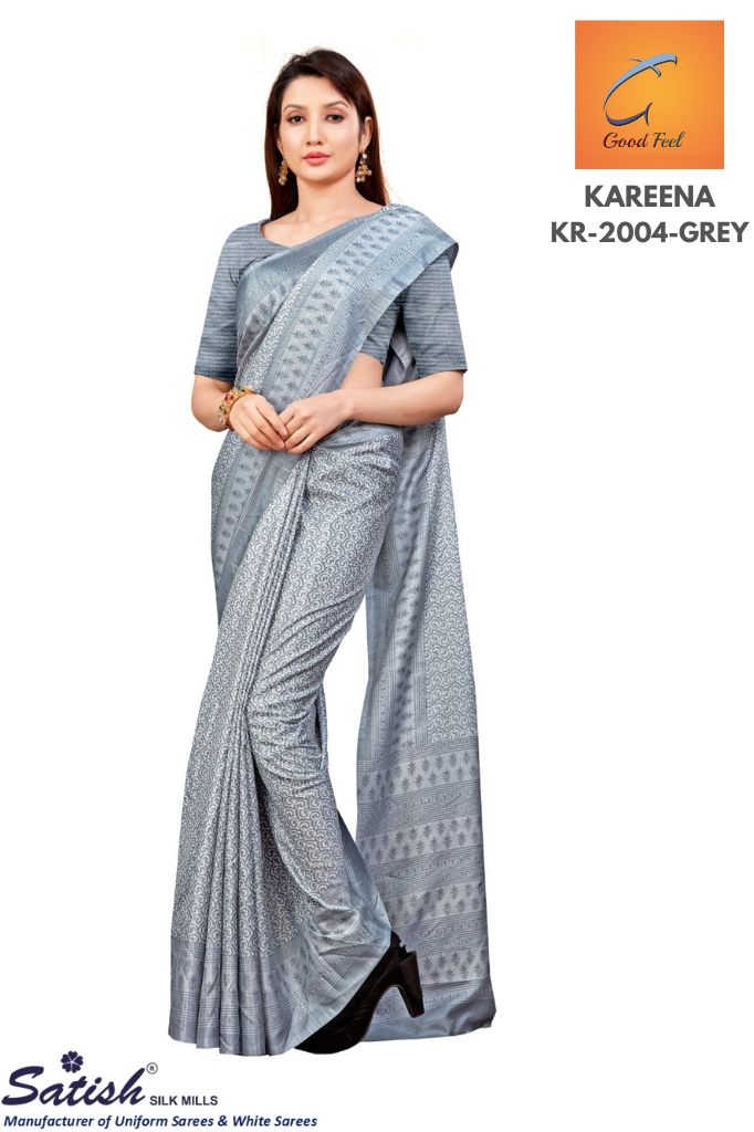 Paisley Print Kotfeel Grey Printed Saree