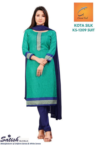 Plain Rama Kota Silk Uniform Dress Material