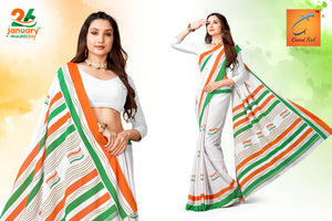 Chiffon Tiranga Printed Saree